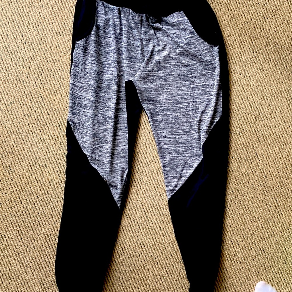 Black and grey color block symmetry lounge joggers pants fit S or M